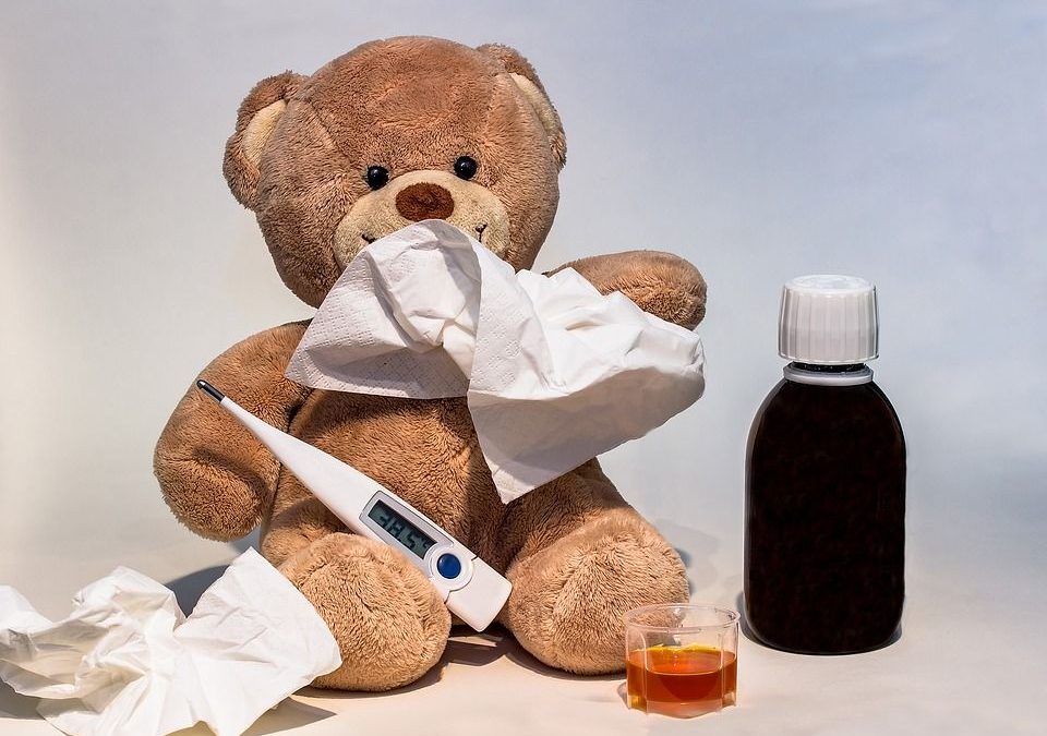 teddy met griep