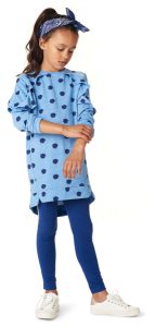 Kinderkleding jurk ottowa blauw print2