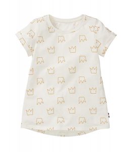 Kinderkleding t-shirt gebroken wit gouden kroontjes