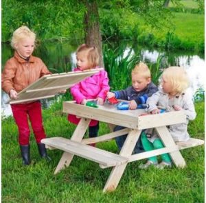 Picknicktafel met zandbak - buitenspeelgoed zand