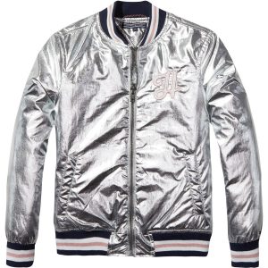 Tommy Hilfiger Jas bomberjack kinderkleding zilver